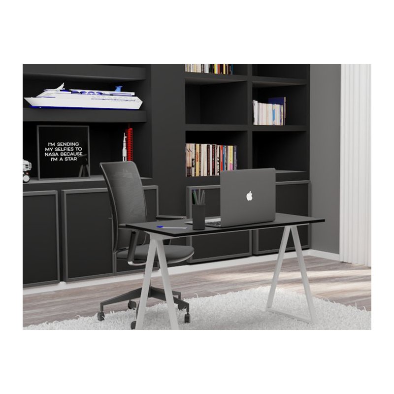 PAPERFLOW easyHome LV9 desk, white/beech, 111×60×74 cm